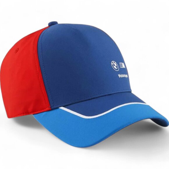 BMW M Sport M3 M5 Blue Red Puma Racing Snap Back Color Block Cap Hat NEW - Picture 3 of 9